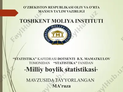"milliy boylik statistikasi" — PPT