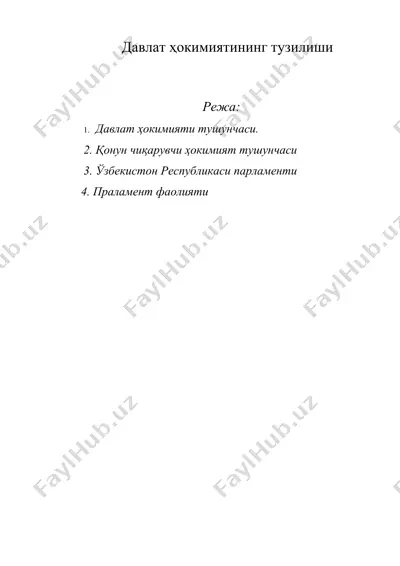 давлат ҳокимиятининг тузилиши — DOC