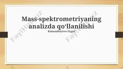 mass-spektrometriya — PPTX