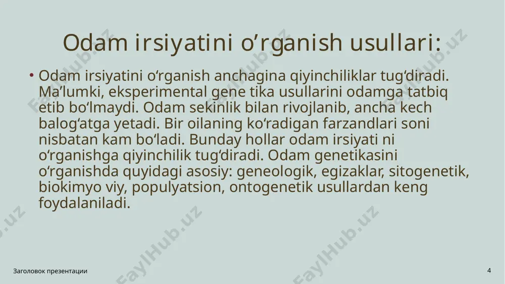 odam genetikasi va tibbiy genetika - Page 4