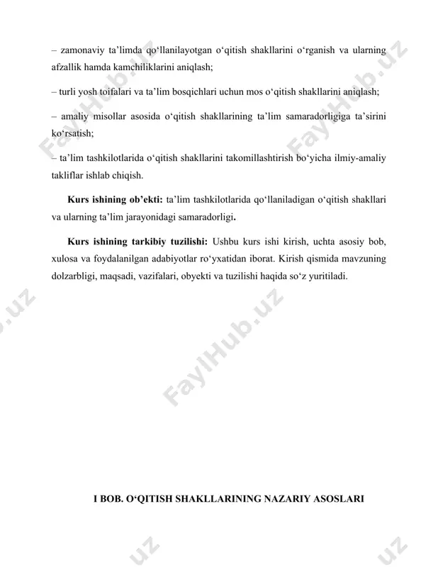 amonlardan boshlab hozirgi kunga qadar turli davrlar va pedagogik fikrlar ta’sirida o‘zgargan. o‘rta asrlarda ta’lim asosan diniy o‘qitish shakllariga asoslangan bo‘lib, bu davrda o‘qitish shakllari individual va guruhli usullarda amalga oshirilgan. renessans davrida esa bilim olishga bo‘lgan yondashuvlar yangilandi, o‘qitish shakllari ko‘proq ilmiy va badiiy masalalarni o‘z ichiga oldi. yangi davr ta’limining rivojlanishi bilan birga, o‘qitish shakllari ham bir necha bosqichni o‘z ichiga olgan. xvii asrda j.j. russo va j. lockning pedagogik fikrlari, xix asrda pedagogik innovatsiyalar o‘qitish shakllarining yangi yo‘nalishlarini yaratdi. xix asrning ikkinchi yarmida klassik ta’lim tizimi shakllandi, unda darsning an’anaviy shakli ustunlikka ega bo‘ldi. o‘quvchi faoliyatini pasiv qabul qiluvchi sifatida ko‘rish, o‘qituvchining boshqaruvi ostida bilim berish, sinfda o‘qish jarayonining markazlashtirilgan tuzilishi xos edi. xx asrda ilm-fan va texnologiyaning rivojlanishi, o‘qitish shakllarini innovatsion yondashuvlar asosida yangilashga olib keldi. pedagogika fani yangi metodikalarni, o‘qitish shakllarini yaratishga qaratilgan qator izlanishlarni boshladi. bu davrda interaktiv ta’lim, guruhli ishlash, mustaqil o‘qish kabi …