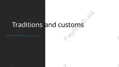 traditionsand customs — PPTX