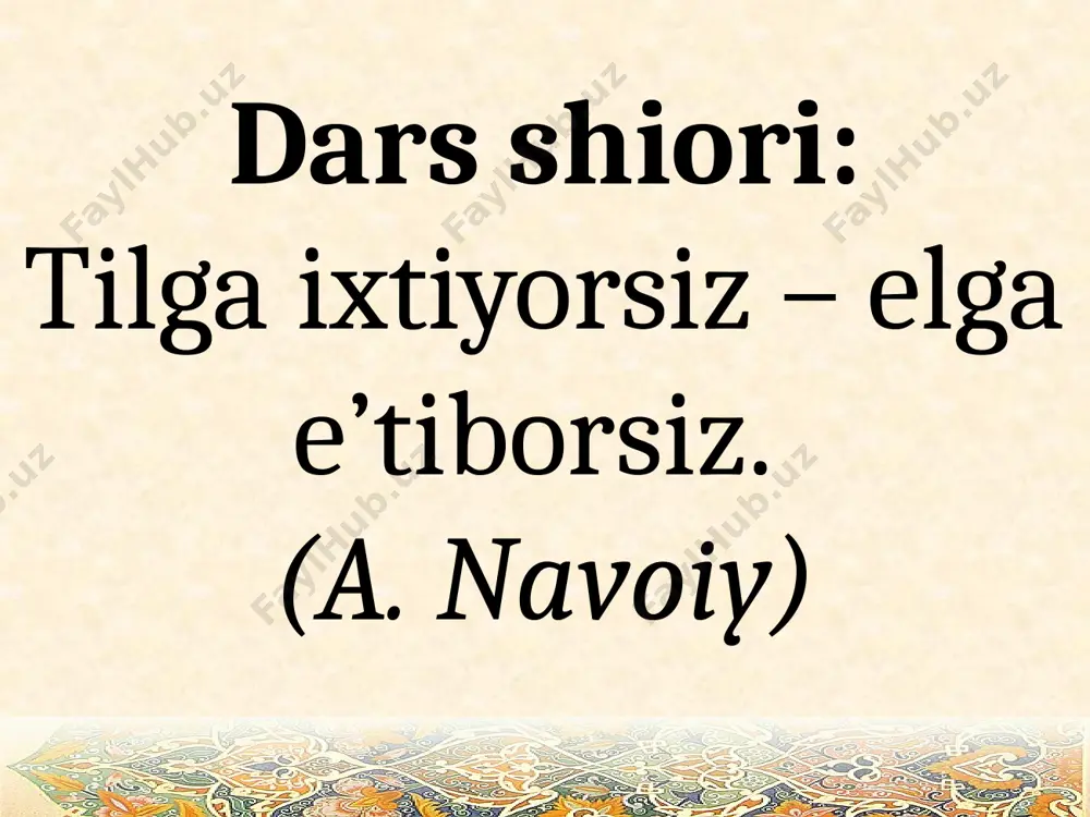 b berilgan kosasini tushirib sindirdi, buni ko‘rgan kelini nordon so‘zlar aytib, uning ko‘nglini vayron qildi. shundan keyin yigit otasini hovlining bir chekkasidagi zax uyga ko‘chirdi. kelin esa eri keltirib bergan yog‘och kosada qaynotasiga ovqat bera boshladi. o‘g‘li va kelinining bu kabi yaramas muomalalaridan ko‘ngli ozor topgan ota vafot etgan kampirini eslab, ba’zan o‘ksib yig‘lardi. besh-olti yoshli nevarasi bilangina tasalli topar edi. bola bobosining yoniga kelib o‘tirardi, ma’sum so‘zlari, yoqimli qiliqlari bilan bobosini kuldirib, uning qayg‘u-alamlarini yengillashtirardi mustaqil ish. berilgan rasmlardagi fe’llarning nisbatiga mos misol toping. 108-mashq. matnni yozing. fe’llarni aniqlab, ularning nisbat shakllarini ayting. yer yuzida qancha millat, xalq, elat bo‘lsa, shuncha til bor. tilsiz xalq yo‘q. xalqsiz til ham bo‘lmaydi. bular egizak tushunchalardir. birini biridan ayirib bo‘lmas. ular ayirib qo‘yilsa, ikkisi ham o‘zligini yo‘qotadi. xalq boshqa bir xalqqa qo‘shilib ketadi. 109-mashq. yurmoq, o‘qimoq, o‘ynamoq, quvonmoq, rivojlanmoq, gapirmoq fe’llariga nisbat shakllarini qo‘shib o‘zgartiring va ular ishtirokida gaplar tuzing. iv. mustahkamlash. …