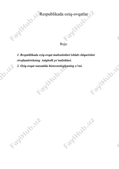 rеspublikаdа оziq-оvqаtlar — DOC