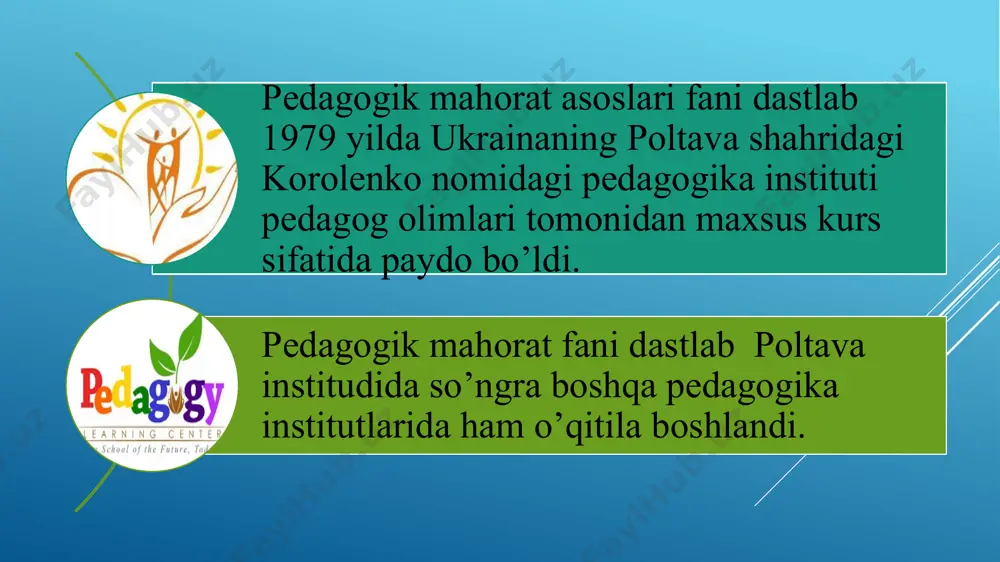 o‘lchanadi. kompetensiya o‘z bilimlarini tinmay boyitib borishni, yangi axborotlarni o‘rganishni, shu kun va davr talablarini his etishni, yangi bilimlarni izlab topish mahoratini, ularni qayta ishlashni hamda o‘z amaliy faoliyatida qo‘llashni talab qiladi. kompetentlik o‘qituvchi tomonidan alohida bilim va malakalarni egallanishini emas, balki har bir mustaqil yo‘nalish bo‘yicha integrativ bilimlar va harakatlarning o‘zlashtirilishini nazarda tutadi. kompetentlik – bu o‘qituvchining shaxsiy va ijtimoiy ahamiyatga ega kasbiy faoliyatni amalga oshirilishi uchun zarur bo‘lgan bilim, ko‘nikma va malakalarning egallanishi hamda ularni kasbiy faoliyatda qo‘llay olishi bilan ifodalanadi. e’tiboringiz uchun rahmat!!! image1.png image2.png image3.png image6.png image8.png image9.png image10.png image11.png image12.png image13.png image14.png image15.png image16.png /docprops/thumbnail.jpeg