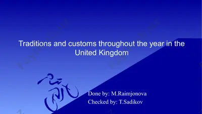 traditions and customs throughout the year in the united kingdom — PPTX