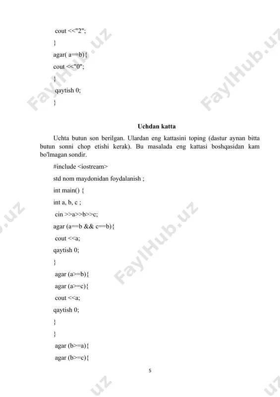 matematik masalalarni dasturlash c++ tili yordamida yechish - Page 5