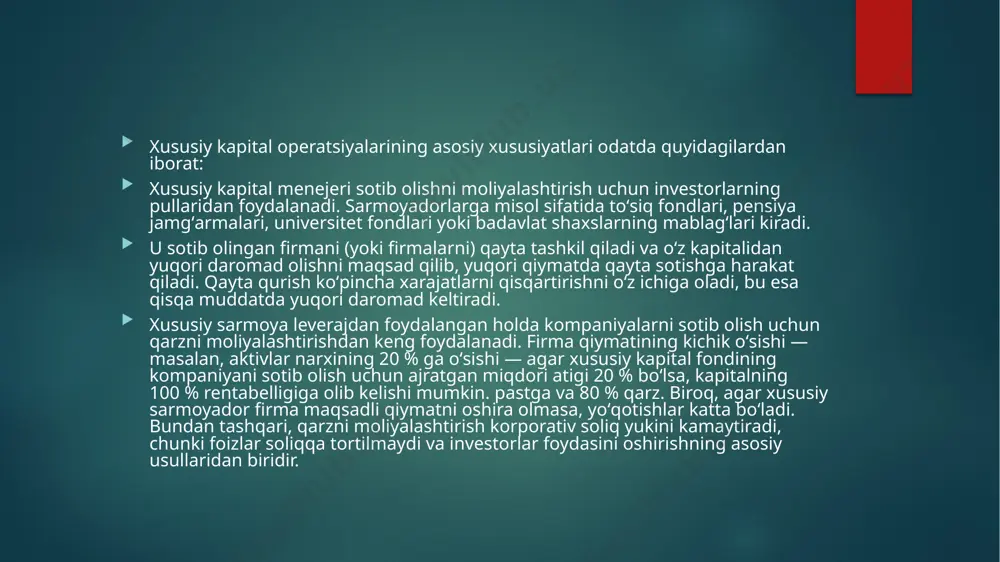 ri va majburiyatlarini baholash budjet hisobi standartlariga muvofiq amalga oshiriladi. buxgalteriya hisobi milliy valyutada — so‘mda yuritiladi. daromadlar va xarajatlar to‘langan vaqti va pul kelib tushgan sanadan qat’i nazar, qaysi davrga taalluqli bo‘lsa, o‘sha hisobot davrida buxgalteriya hisobi standartlariga muvofiq aks ettiriladi. o‘zbekiston respublikasi davlat budjetining va davlat maqsadli jamg‘armalari budjetlarining ijrosi bo‘yicha daromadlar va xarajatlar budjet to‘g‘risidagi qonun hujjatlariga muvofiq aks ettiriladi. etiboringiz uchun rahmat . image6.jpeg image7.jpeg image8.jpeg image9.jpeg image10.jpeg image2.png image3.png image4.png image5.png 1001814086 /docprops/thumbnail.jpeg