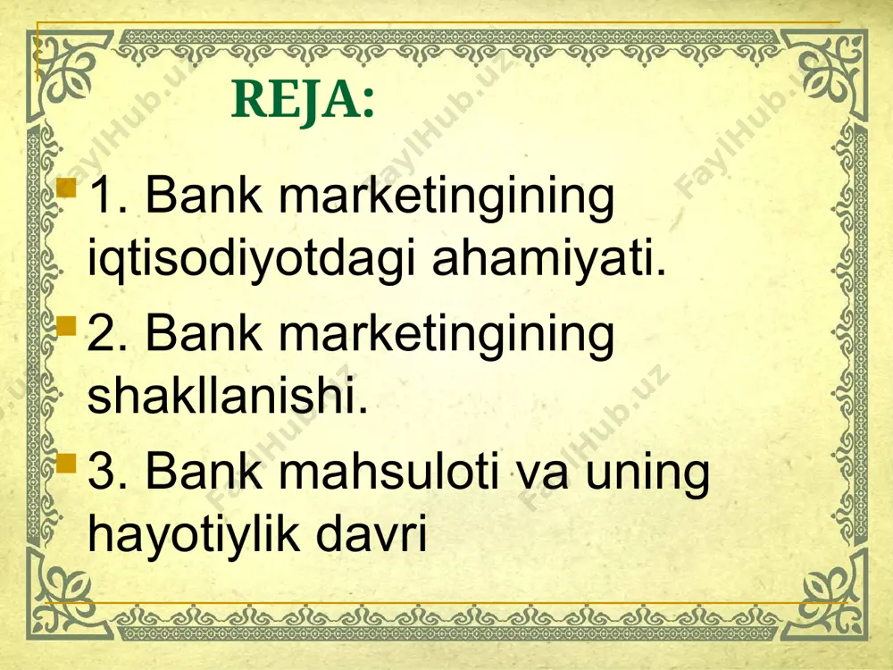 bank marketingining ikkinchi qismi bir qator omillarga bog’liq. avvalmbor bu kapital bozorida turli iqtisodiyot sohalari tomonidan bo’lgan talabdir. qoida tariqasida tijorat banklari qisqa muddatli va o’rta muddatli qarz berishga ixtisoslashadi. shuning uchun ham ular uchun sanoat, transport va savdo korxonalarining kreditga bo’lgan talabini baholash muhimdir, chunki bu sohalar iqtisodiyotning umumiy holatini ko’rsatib turadi. bank marketingining shakllanishi banklarning marketing faoliyati asosan bozordagi ulushini kengaytirishga, yanada universalashishga, yangi bank xizmatlarini joriy qilishga, filiallar tarmog’ini kengaytirishga, xizmat ko’rsatish sifatini oshirishga yo’naltiriladi. marketing xizmati banklarning barcha tarkibiy bo’linmalari ishlari asosiga quriladi. marketingni tijorat banklari boshqaruviga kiritish faoliyat strategiyasi va taktikasi mezonlari tizimi yuzaga kelishining boshlanishiga hamda bozorni o’rganish va rivojlantirish choralarini aniqlashga olib keladi. marketingni joriy qilish daromad o’sishi va bank faoliyati xatari kamayishiga imkoniyat yaratadi. marketingning zarurligi bozorda rivojlanayotgan bank faoliyati jarayonlari adekvatligini qo’llab-quvvatlash mexanizmi bilan aniqlanadi. aksariyat banklar marketingga vaziyatdan kelib chiqib murojaat qilishadi. ular jumlasiga quyidagilarni kiritish mumkin: sotuv hajmlari pasayishi …