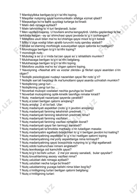 gi notiqlikka kiradi? ? insoniy nutq faoliyati qanday ko’rinishda namoyon bo’ladi? ? j va dj undoshlarini to’g’ri tasniflangan qatorini toping? ? jamiyatdagi o’zgarishlar birinchi bo’lib tilning qaysi bo’limida o’z aksini topadi? ? jamiyatdagi o’zgarishlar birinchi bo’lib tilning qaysi bo’limida o’z aksini topadi? ? jargonlar - ? jumla tarkibidagi so‘zlar qanday holatda gap bo‘lagi bo‘lib kela oladi? ? kanselarizm bu…. ? kanstelarizm bu…. ? kanstelyarizmlar - ? kanstelyarizmlar – ? kaykovus yolg’onga o’xshagan rostdan, rostga o’xshagan yolg’on yaxshiligini, uning qabul bo’lishini uqtiradi. bu bilan u notiqni nimaga chaqiradi? ? kaykovusning «qobusnoma» asarida kishilar necha toifaga ajratiladi? ? kaykovusning fikricha so’zlar to’rt nav bo’ladi, ulardan yaxshirog’i kaysisi? ? kaykovusning fikricha, bilinmaydigan va aytilmaydigan so’z undog’ki, … ? kesim uyushib kelgan gap qatorini toping . ? kesimi o‘zlik nisbatdagi fe’l bilan ifodalangan gapni toping. = kamchiliklar ro‘y-rost ochib tashlandi. ? kongress so’zi tarkibida qanday undosh til tovushlari mavjud? ? konspekt necha xil kо‘rinishida …