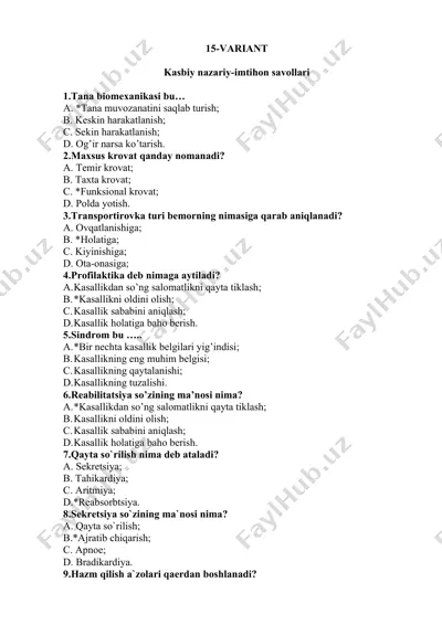 kasbiy nazariy-imtihon savollari — DOCX