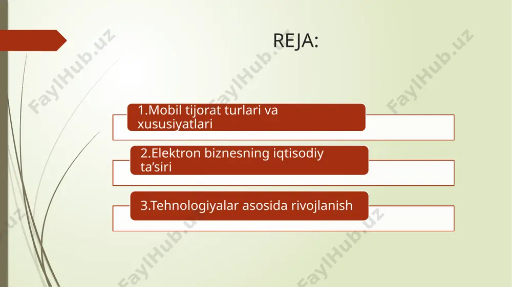 ladigan savdo-axborot faoliyati hisoblanadi. bu turi elektron savdolar tezroq rivojlanib, mijozlar uchun katta imkoniyatlar yaratib kelmoqda. o'zbekistonda mobil tijorat, 2018-yildan boshlab intensiv rivojlanish ko'rsatmoqda. oliy ta'lim muassasalari va shaxsiy biznes tadbirkorlari, mobil ilovalar, onlayn savdo tizimlari va boshqa tashkilotlar o'zlarining xizmatlarini mijozlarga taklif etish uchun o'z xizmatlarini ko'p tarmoqqa ulashdirishni qo'llashmoqda. hozirgi kunda, o'zbekistonda tarmoq bilan ulanish va mobil ilovalar yordamida savdo qilish ko'p kishilar uchun muhim holatga ega bo'lib, har bir soha uchun xizmat ko'rsatuvchi bir nechta tashkilotlar ishlab chiqilmoqda  mijozlarni nafaqat sotishdan oldingi jarayonda, balki elektron do'konda yuqori sifatli sotishdan keyingi xizmat ko'rsatishni ta'minlash elektron pochta, internet, intranet (kompaniya ichidagi ma'lumotlar almashinuvi);  elektron ma'lumotlar almashinuvi - elektron ma'lumotlar almashinuvi;  extranet (tashqi dunyo bilan ma'lumot almashish).  bundan tashqari, elektron tijorat tizimlari qo'llaniladigan soha juda o'ziga xosdir ishlab chiqaruvchi va uning savdo sheriklari tomonidan birgalikda amalga oshiriladigan mustaqil biznes jarayonlarini amalga oshirish.  elektron tijorat uning …
