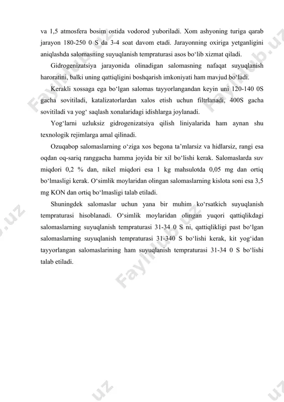 va sut mahsulotlari texnologiyasi. –t.: cho‘lpon, 2004. 132 b. 7. boboyev s.d., adizov r.t., ergasheva x.b. omixta yem ishlab chiqarish.-t.: o‘zbekiston, 2003. -280 b.