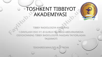 tibbiy radiologiya taqdimoti — PPTX