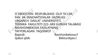 fransiya kafelari arxitekturasi — PPTX