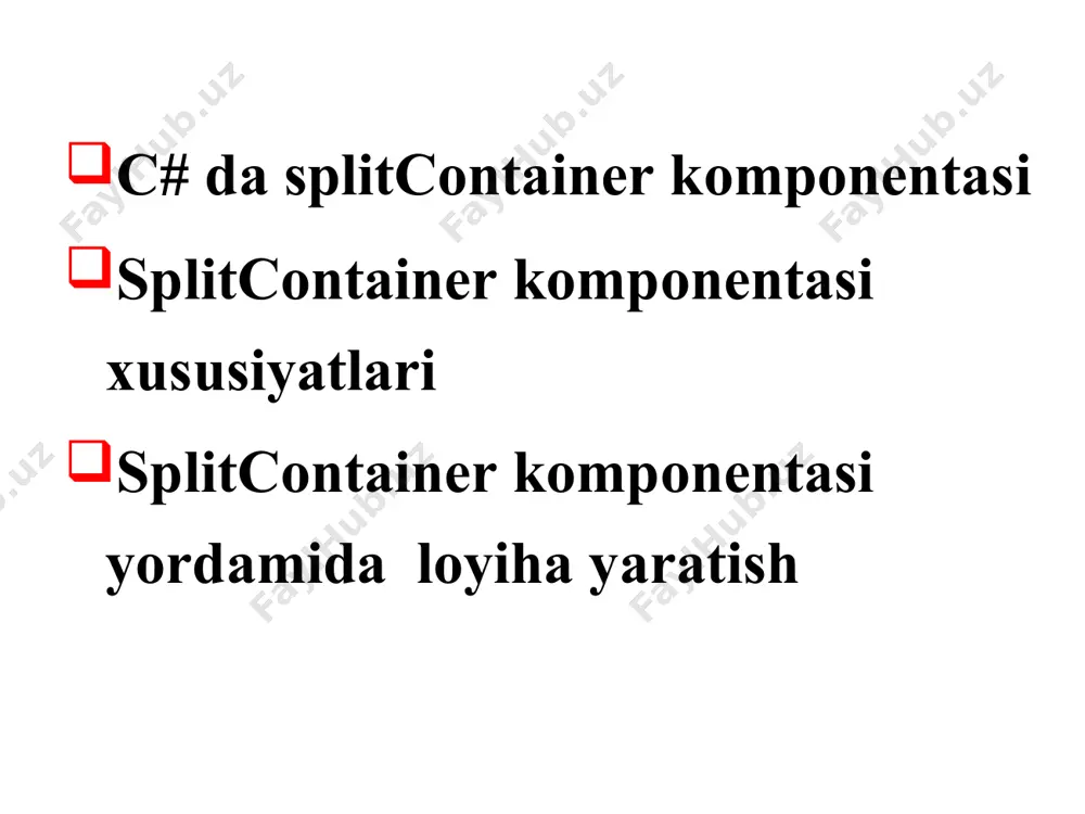 split container komponentasi yordamida dasturlar yaratish - Page 5