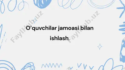 o’quvchilar jamoasi bilan ishlash — PPTX
