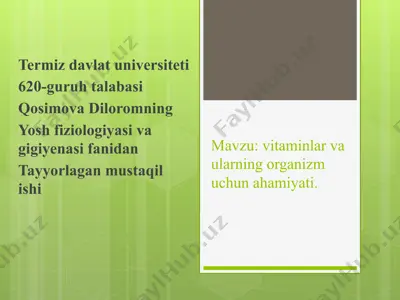 yoshfiziologiya va gigiyena — PPTX