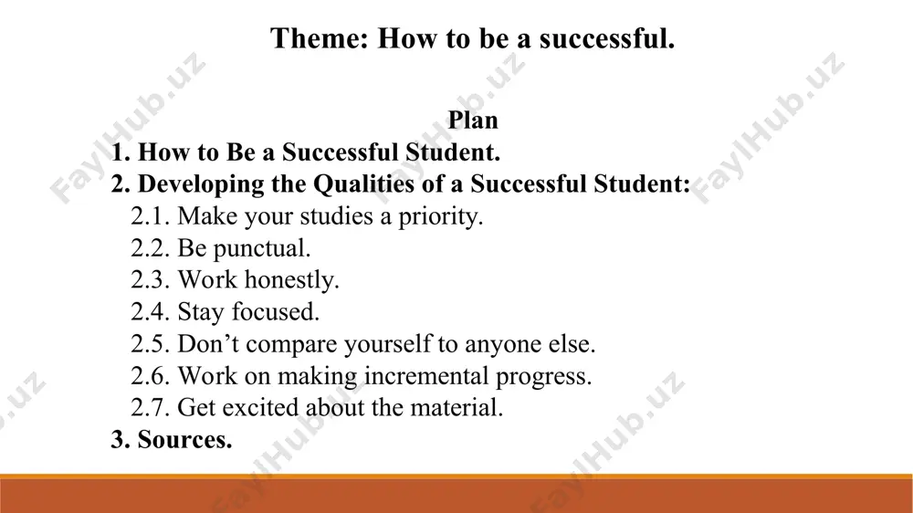 a bit early anywhere you go so you have time to get situated, focused, and ready to learn when you get there. whether you have to take a test or have a study date with a friend, it’s important to be on time if you want to be a successful student. 2.2. be punctual. 2.3. work honestly. this means you should do your own work, avoid copying, and avoid cheating at all costs. cheating won’t get you anywhere, and what may seem like a shortcut one day can actually get you into a lot of trouble the next. it’s never worth it to cheat on a test, and you’re far better off not doing well on an exam you’re not prepared for than getting caught cheating. even if you’re not caught, cheating makes you think it’s okay to take shortcuts when it comes to life and studying, and it can …