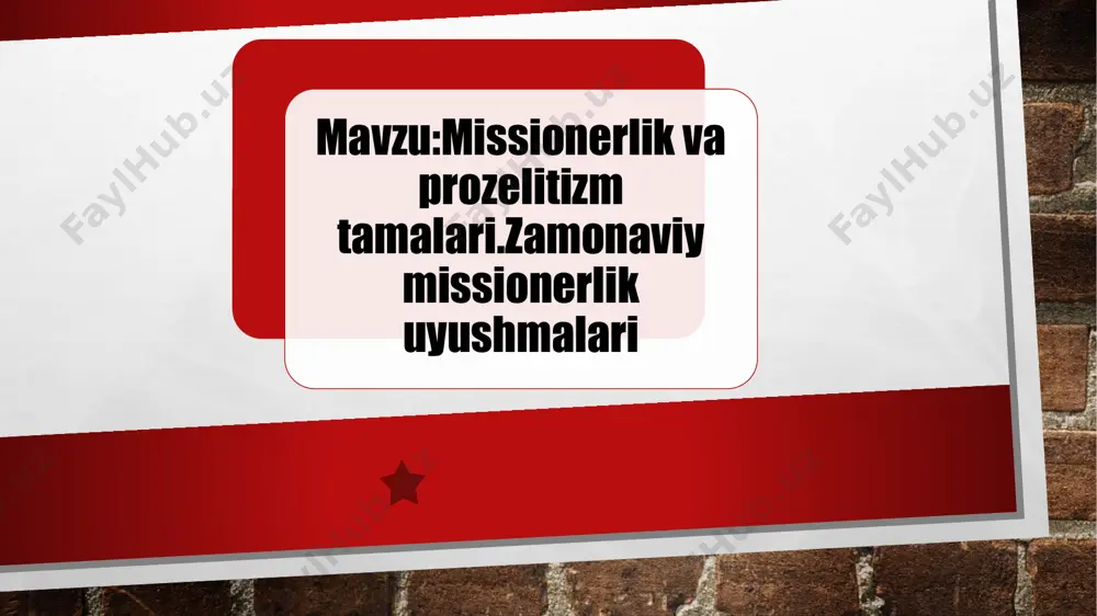 , ya’ni o‘ziga xos «salb yurishi». prozelitizmning asosiy maqsadi dunyoga xristianlikni (masihiylikni) missionerlik yo‘li (lotincha missio-topshiriq) bilan yoyish, kishilarni unga o‘tkazish bo‘lib, bunda mazkur din butun insoniyat uchun birdan-bir xaloskor din sifatida targ‘ib va tashviq qilinadi va buning uchun eng zamonaviy informasion texnologik vosita, usullar ishga solinadi. bunda kishilar ruhiyati, ongiga psixologik, neyrolingvistik ta’sir ko‘rsatishga alohida e’tibor beriladi. missionerlarning ko‘zlagan maqsadlari faqat siyosiy bo‘lib, bugunda demokratiyaga oid oddiy bir misol bo‘lib ko‘rinayotgan harakatlarining tagida ertangi kunga mo‘ljallangan, juda katta siyosiy nayranglar yotibdi va bu nayranglar quyidagi yovuz maqsadlarda yashiringandir. birinchidan, an’anaviy musulmon bo‘lib kelgan, mafkurasi, urf-odati, butun boshli ma’naviy tarixiy ildizi bir xil bo‘lgan (aslida, mamlakatimizni kuch-qudrati ham shunda!) xalqimizning yuragini parchalab zaiflashtirish va parokanda qilish hamda turli-tuman siyosiy va iqtisodiy bosimlar bilan o‘z holimizcha yashashga yo‘l qo‘ymaslik. ikkinchidan, yurtimizni doimiy nizo maydoniga aylantirib, uni hal qilishda o‘zlariga muhtoj qilib qo‘yish. uchinchidan, iloji boricha, ba’zi hududlarga alohida ahamiyat berib, u …