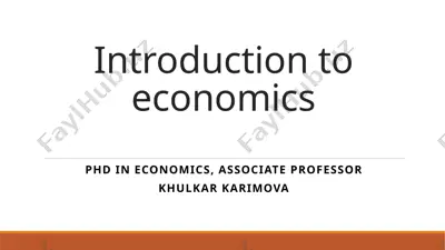 introduction to economics — PPTX
