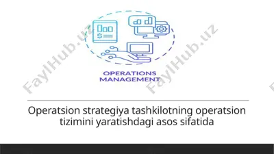 operatsion strategiya tashkilotning operatsion tizimini yaratishdagi asos sifatida — PPTX