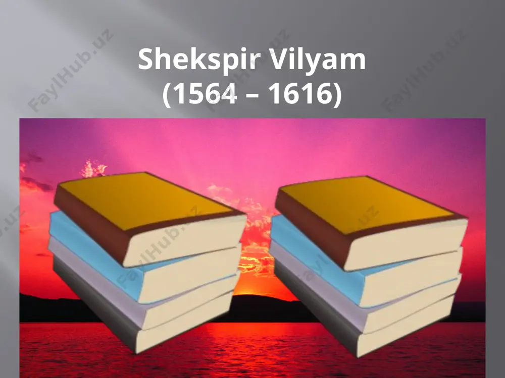 usi va iztiroblari tasvir etilgan. shekspir yana bir necha dostonlar ham yozgan bo'lsada, ularning muallifi masalasi hamon bahslidir. www.arxiv.uz shekspir asarlarining nashr sanalari ularning na yozilgan va na sahnaga qo'yilgan vaqtiga to'g'ri keladi. shekspir bir necha qismdan iborat asarlarining avval 2—3-qismlarini, keyin 1-qismini yozgan paytlar ham bo'lgan. shuning uchun adabiyotshunoslar shekspir ning dramaturgik ijodini 4 davrga bo'lib o'rganishni maʼqul ko'radilar: 1-davr — 1590-94, 2-davr 1594-1600, uchinchi davr 1600-1608, to'rtinchi davr 1609-1613-yillar. www.arxiv.uz . shekspir dramaturgik ijodining 1-davrida doston, ilk tragediya („tit andronik“) va komediyalar („xatolar komediyasi“, „qiyiq qizning tiyilishi“)dan tashqari, „genrix vi“ (2-qism, 1590), „genrix vi“ (3qism, 1591), „genrix vi“ (1-qism, 1592), „richard iii“ (1593) ilk xronikalarini yozgan. 2-davrida „richard ii“ (1595) „tragediyaga yaqin xronika“si, „genrix iv“ (1qism, 1597), „genrix iv“ (2-qism, 1598) va (1594), „yoz tunidagi tush“, „venetsiya savdogari“ (1596) romantik komediyalari hamda „romeo va julyetta“ (1595) tragediyasini yozgan. uning „yo'q joydan chiqqan g'avg'o“ (1598), „o'n ikkinchi kecha“ (1600) …