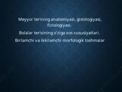 meyyor terining anatomiyasi — PPT