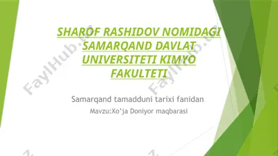 samarqand davlat universiteti kimyo fakulteti — PPTX