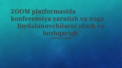 zoom platformasi — PPTX