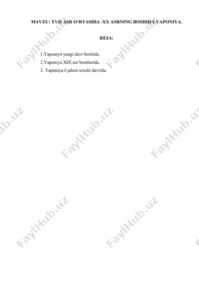 yaponiya tarixi — DOCX