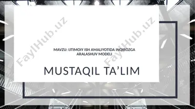 ijtimoiy ish amaliyotida inqirozga aralashuv modeli — PPTX