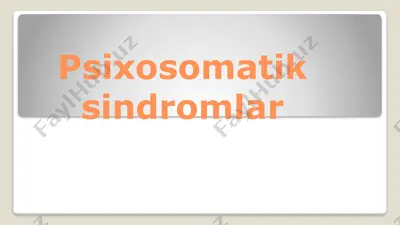 psixosomatik sindromlar — PPTX