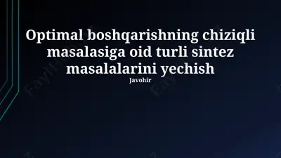 chiziqli boshqaruvning sintez masalalari — PPTX