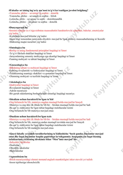 falsafa taqdimoti — DOCX