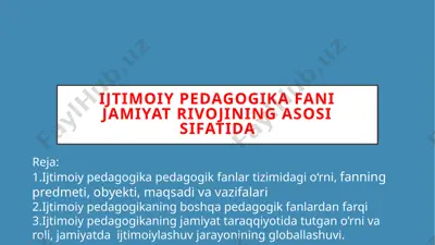 ijtimoiy pedagogika — PPTX