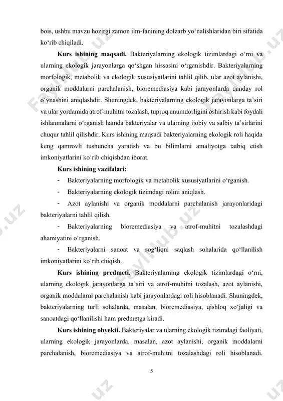 ar o‘z shaklini tashkil etish bilan birga, ko‘pincha yuqumli kasalliklar, masalan, angina yoki skarlatina kabi infektsiyalarga olib keladi. kokklar (sharsimon shakllar) bakteriyalar tayoqchalar (bacillus shakllari) bakteriyalar uzun, ingichka va silindrik shaklga ega bo‘lib, ularning o‘lchami odatda 1–3 mikrometr uzunlikda va 0.5–1 mikrometr kenglikda bo‘ladi. tayoqchalar, masalan, bacillus va escherichia coli bakteriyalari kabi turlarni o‘z ichiga oladi. bu turdagi bakteriyalar o‘z shakli bilan turli sharoitlarda ko‘payib, xavfli infektsiyalarni keltirib chiqarishi mumkin. tayoqchalar shuningdek, bakterial kasalliklarni ishlab chiqarishda ham faol rol o‘ynaydi. tayoqchalar (bacillus shakllari) bakteriyalar spirillar (spiral shakllar) bakteriyalar spiral yoki burilgan shaklga ega bo‘lib, ular harakat qilish uchun maxsus mexanizmga ega. bu bakteriyalar ko‘pincha burilayotgan shaklda bo‘lib, o‘ziga xos harakatlanish qobiliyatiga ega. misol uchun, treponema pallidum bakteriyasi spiral shakli bilan tanilgan va sifilis kasalligini keltirib chiqaradi. spirillar odatda 0.2–0.5 mikrometr eni va 5–10 mikrometr uzunlikda bo‘ladi. spiral shakl bakteriyaning harakatlanish qobiliyatini va turli sharoitlarda yashash imkoniyatlarini oshiradi. spirillar (spiral shakllar) …