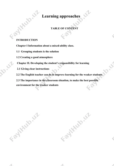 learning approaches (kurs ishi) — DOCX