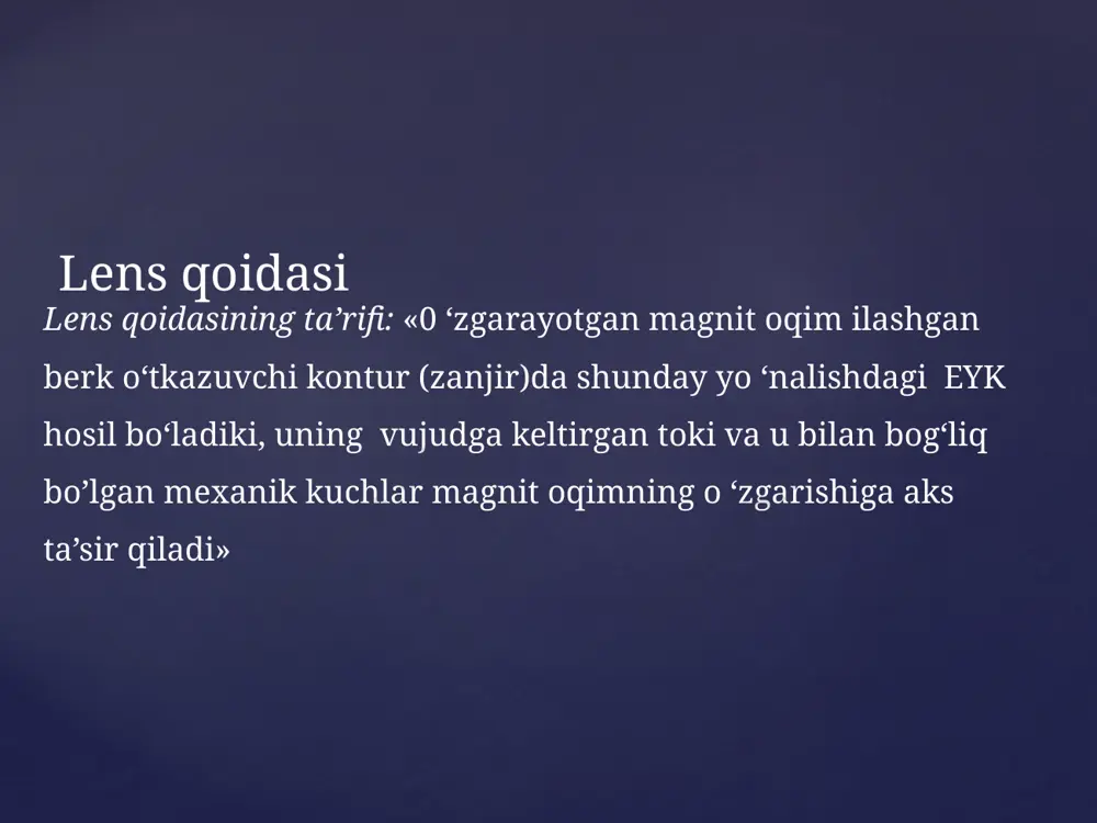 lens qoidasi va transformatorning muvozanat tenglamasi - Page 3