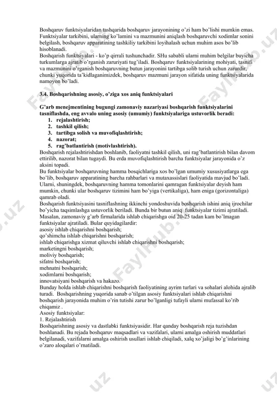 bo’lishi, undan oshmasligi kerak.; yakka maqsadning pirovard natijasi va aniq muddati belgilangan bo’lishi kerak. aks holda u mavhumlikka yuz tutadi; rejalashtiriladigan maqsad harakat evaziga erishiladigan, shu bilan birga, amalga oshiriladigan darajada bo’lishi kerak. umuman har bir kishi maqsadga erishishning yo’li og’ir va murakkab bo’lishi mumkinligini anglashi kerak. u o’z maqsadiga osonlik bilan erishishiga umid bog’lamasligi kerak. shundagina u har qanday kutilmagan muvaffaqiyatsizlikka tayyor bo’ladi, tushkunlikka tushmaydi. maqsad, xususan, umumiy (bosh) maqsad juda keng qamrovli va o’ta murakkab kategoriyadir. unga quyidagi sifatlar xos: tobe bo’lishlik; yoyib bo’lishlik; o’zaro munosabat (bog’lanish)da bo’lishlik. maqsadning tobeligi deganda maqsadni qo’yish va uni amalga oshirishning mavjud shart-sharoitlarga bog’liqligi, yoxud strategik maqsadning qator taktik maqsadlarga, istiqbolli maqsadning esa o’rta va qisqa muddatli maqsadlarga bog’liqligi, bir maqsadning boshqa maqsadga bo’ysunishi tushuniladi. maqsadning yoyib bo’lishligi sifati deganda uning: o’z mohiyati bo’yicha; amalga oshirish davri (vaqti) bo’yicha; pog’onalar bo’yicha; bo’g’inlar va hokazolar bo’yicha bir qator lokal va xususiy maqsadlarga yoyilishi …