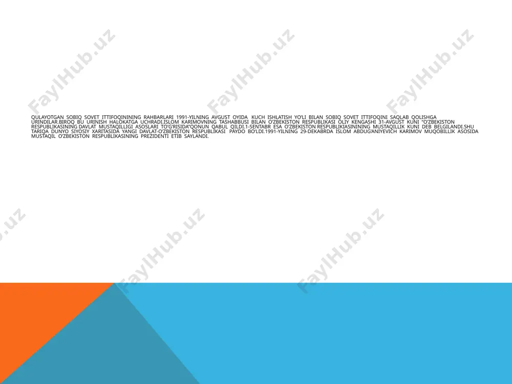 o’zbekiston mustaqilligining qo’lga kiritilishi - Page 3