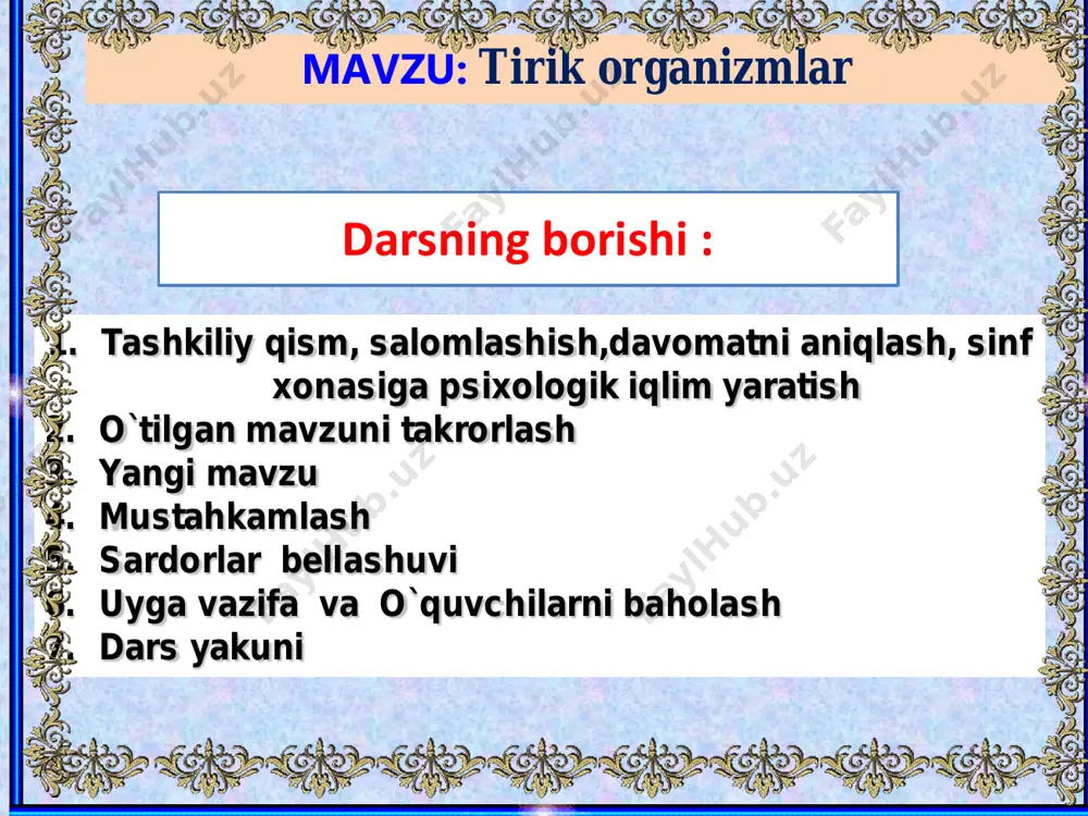 ochiq darsishlanmasi mavzu: tirik organizmlar - Page 3
