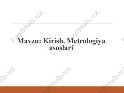 metrologiya asoslari — PPTX