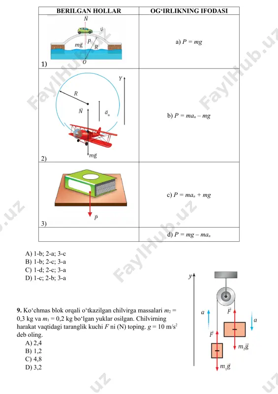 fizika fanini o‘zlashtirish testi - Page 4