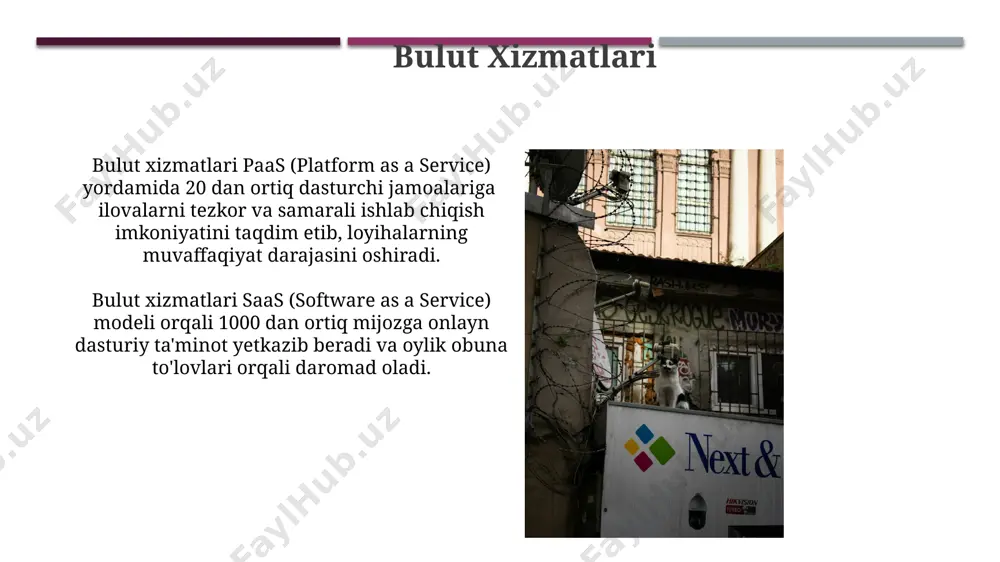 lar biznesida foydalanuvchilar soni 1 millionni tashkil etgan holda, o'rtacha har bir foydalanuvchidan oyiga 1$ daromad olish, yillik 12 million dollar sof foyda keltirishi mumkin. ma'lumotlarga asoslangan biznes ushbu biznes modeli, o'rtacha 25% ga rentabellikni oshirish uchun prognozlash va avtomatlashtirish kabi texnologiyalarni qo'llaydi, bu esa xarajatlarni kamaytiradi. ma'lumotlarga asoslangan biznes modellari mijozlarning 70% gacha ma'lumotlarini tahlil qilish orqali shaxsiylashtirilgan xizmatlarni taqdim etishga imkon beradi, bu esa sodiqlikni oshiradi. hamkorlikdagi biznes modellari hamkorlikdagi biznes modellarning 30% dan ortig'i qo'shma korxonalar shaklida amalga oshirilib, har bir sherikning hissasi va mas'uliyati aniq belgilanadi. vertikal integratsiya hamkorligi biznesning turli bosqichlarida (masalan, xom ashyo yetkazib berishdan tayyor mahsulot sotishgacha) 4 ta yoki undan ortiq kompaniyalarni o'z ichiga olishi mumkin. e'tiboringiz uchun rahmat @taqdimot_robot image1.jpg image2.jpg image3.jpg image4.jpg image5.jpg image6.jpg image7.jpg image8.jpg image9.jpg image10.jpg image11.jpg image12.jpg