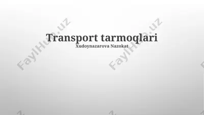 transport tarmoqlari — PPTX