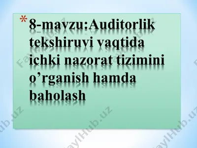 korxona faoliyatini o’rganish — PPT