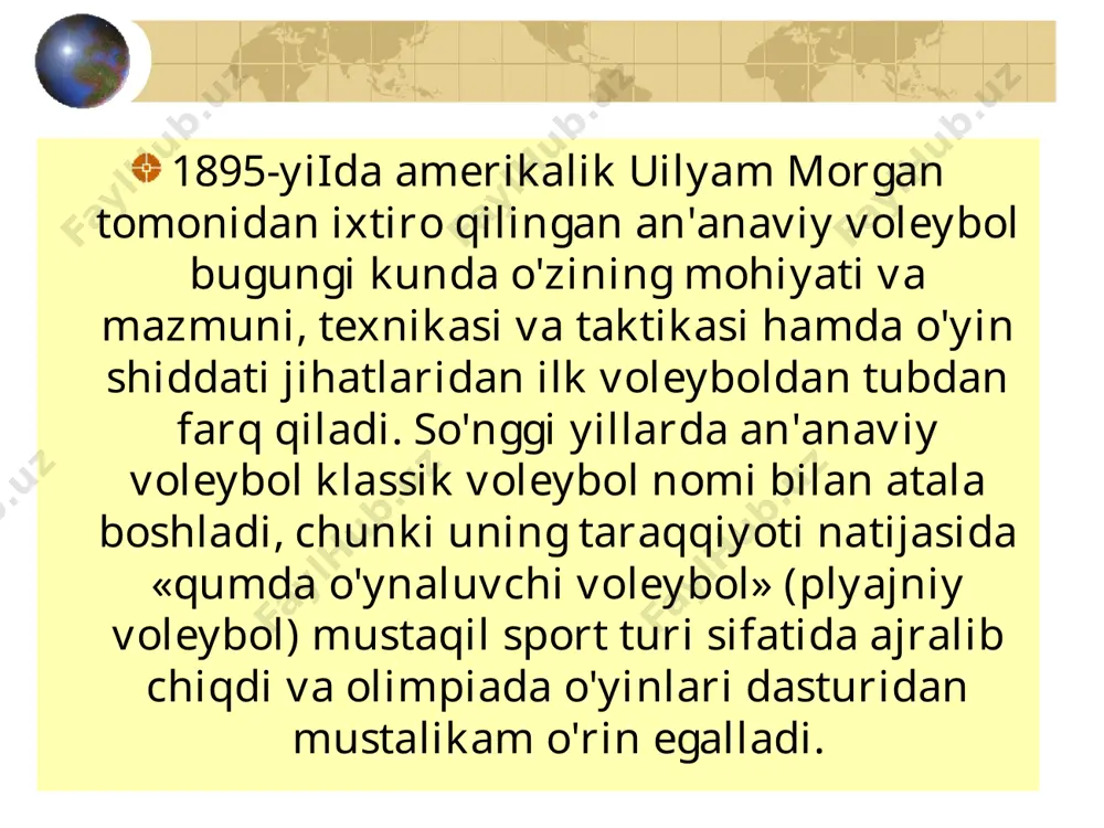 i. -т.: «o'zbekiston», 1997. - 16 b. o'zbekiston respublikasining «jismoniy tarbiya va sport to'g'risida»gi qonuni. -т.: 27-iyul, 2000. o'zbekiston respublikasi prezidentining «o'zbekiston bolalar sportini rivojlantirish jamg'armasi faoliyatini takomillashtirish chora-tadbirlari to'g'risida»gi 29-avgust, 2004-yil 3481-son farmoni. айрапетьянц л.р., годик м.а. спортивные игры. // монография. т.: ибн сино, 1991. - 160 с. айрапетьянц л.р. волейбол. // учебник для высших учебных заведений.т.: zar qalam. 2006. - 240 с. ayrapetyants l.r., pulatov a.a., isroilov sh.x. voleybol. // oliy o'quv yurtlari umumiy kurs talabalari uchun o'quv qo'llanma.t.: 2009. - 77 b.