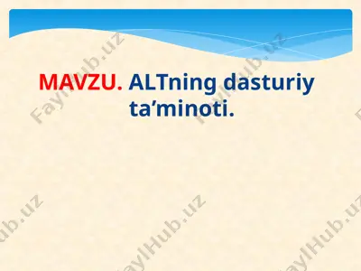 altning dasturiy ta’minoti — PPT