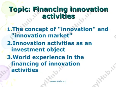 financing innovation activities — PPT